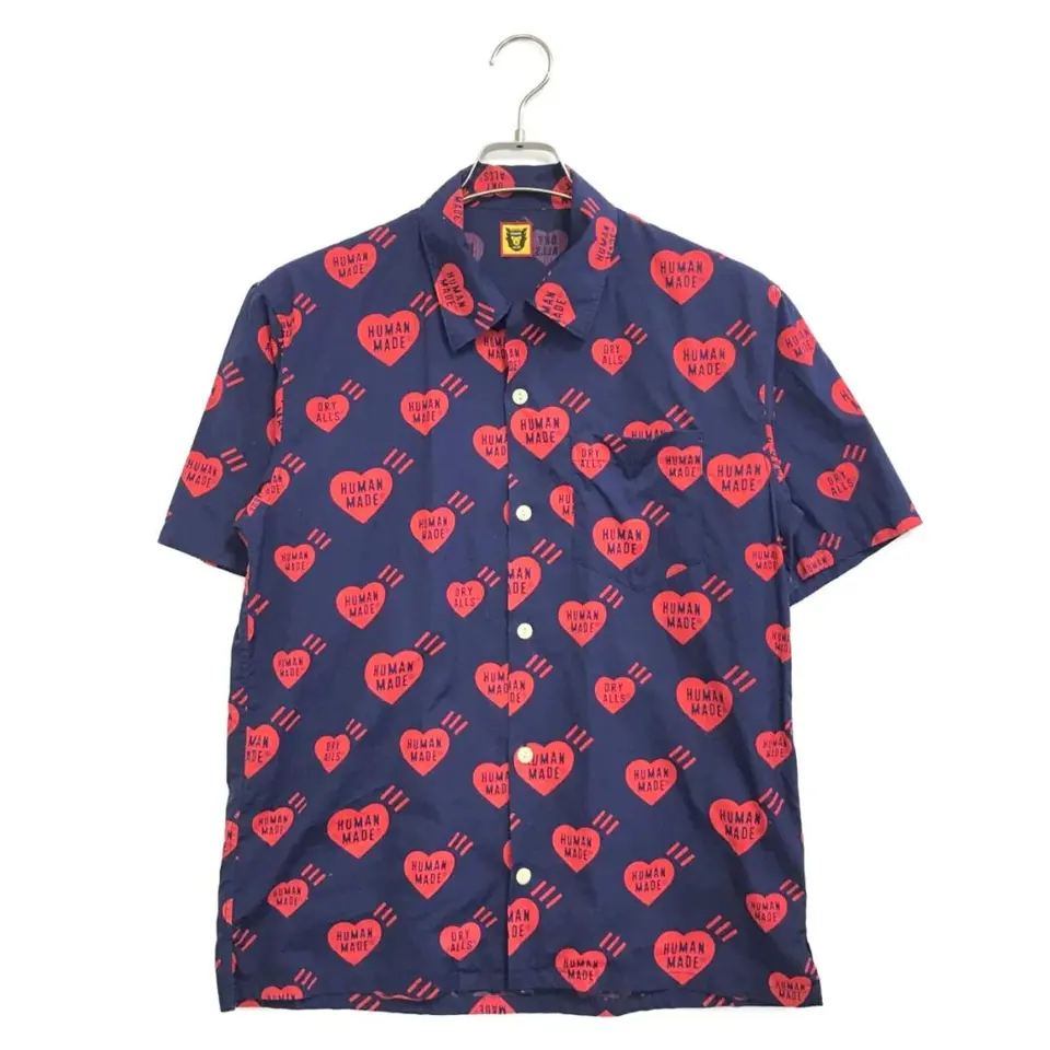 Pre-owned] HUMAN MADE Logo-printed open collar shirt