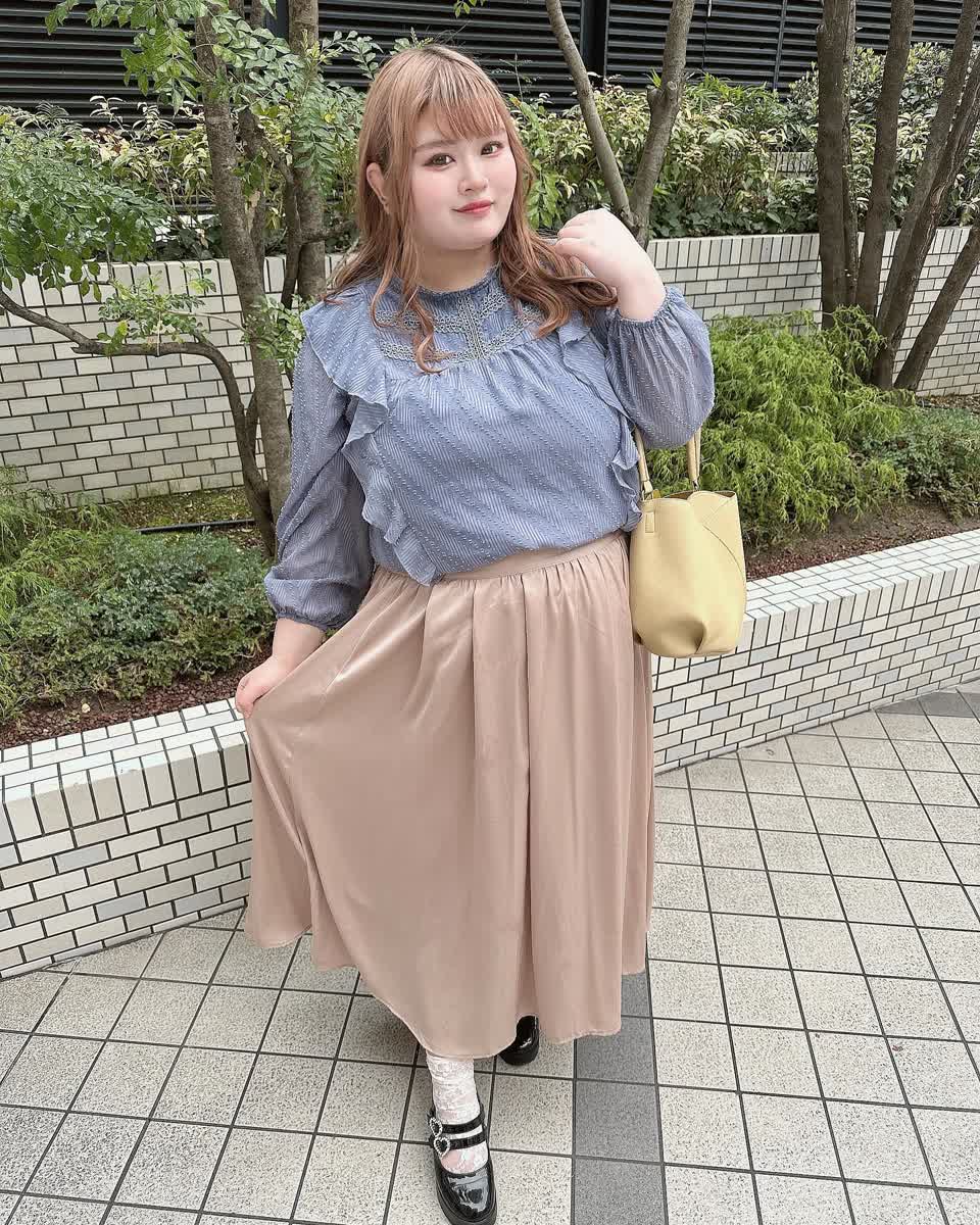 大きいサイズ 大人の上品 タック ギャザースカート | 大きいサイズの 