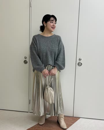 大きいサイズ Rin 大人の艶やか着やせ キラキラクロス プリーツ