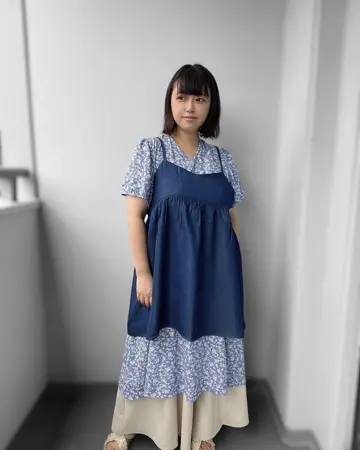  ブレザーデザイン*Vネック*バックル付*ラップワンピ LAインポート ハウンドトゥース・チェック Vネック7分袖ラップ