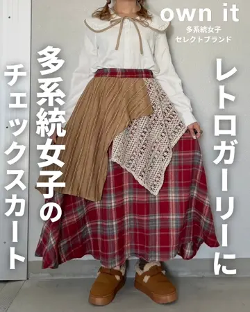 RIRI's select-アシンメトリーチェックスカート| own it