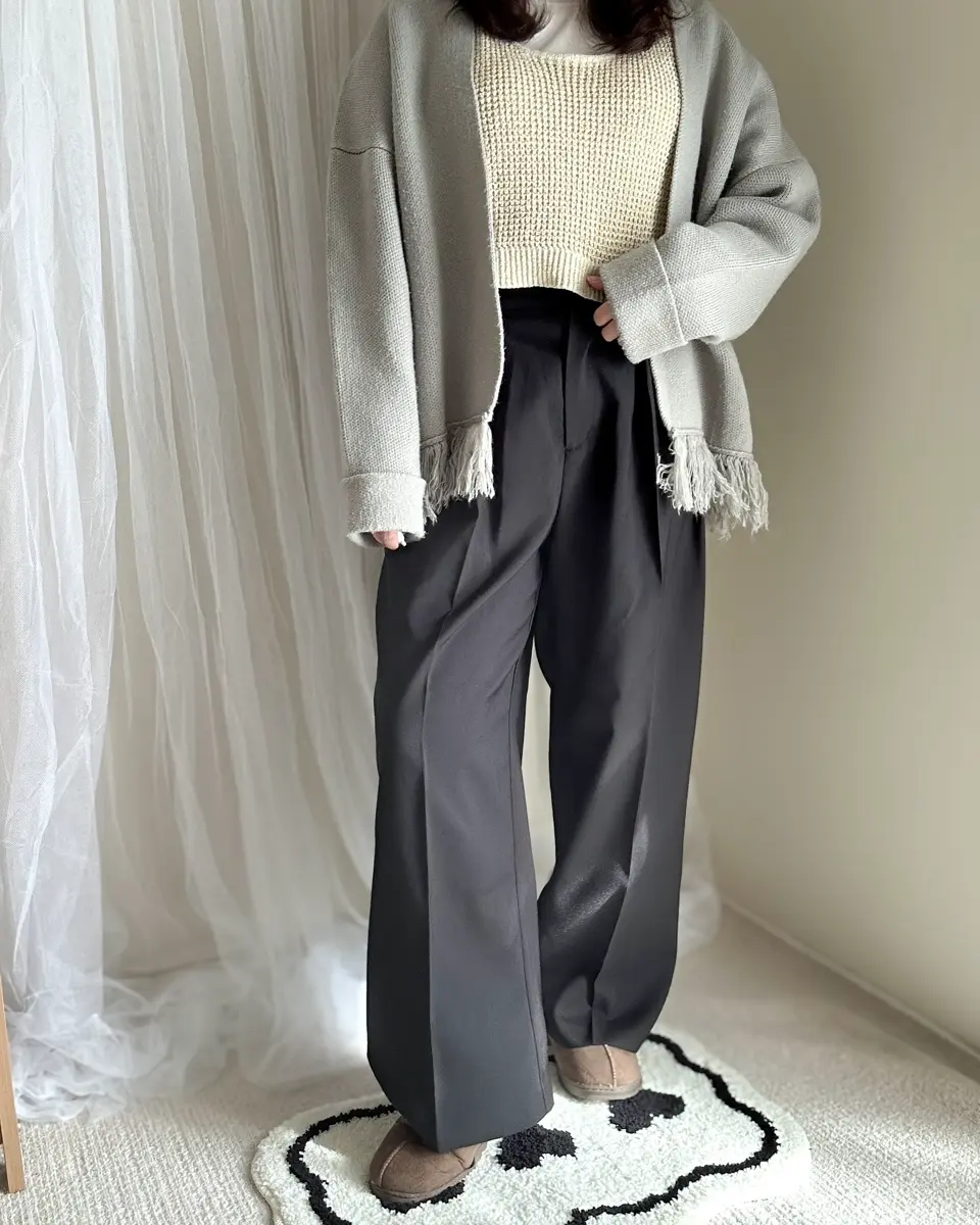 S・M・Lサイズ展開】ツータックワイドパンツ – Bab