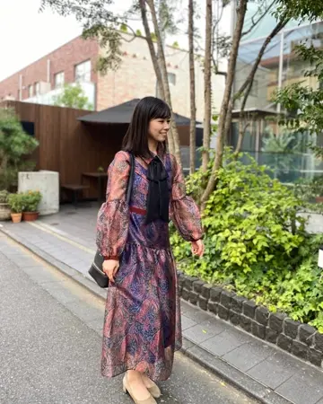 フロントリボンパフスリーブワンピース | NEW | ADELLY ONLINE SHOP