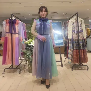 新品willfully メッシュパッチワークバイカラーワンピース WILLFULLY（ウィルフリー）の「mesh patchwork bi color OP