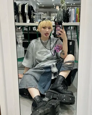 受注制【Never mind the XU】chiffon check shirt (2color) / 【ネバー