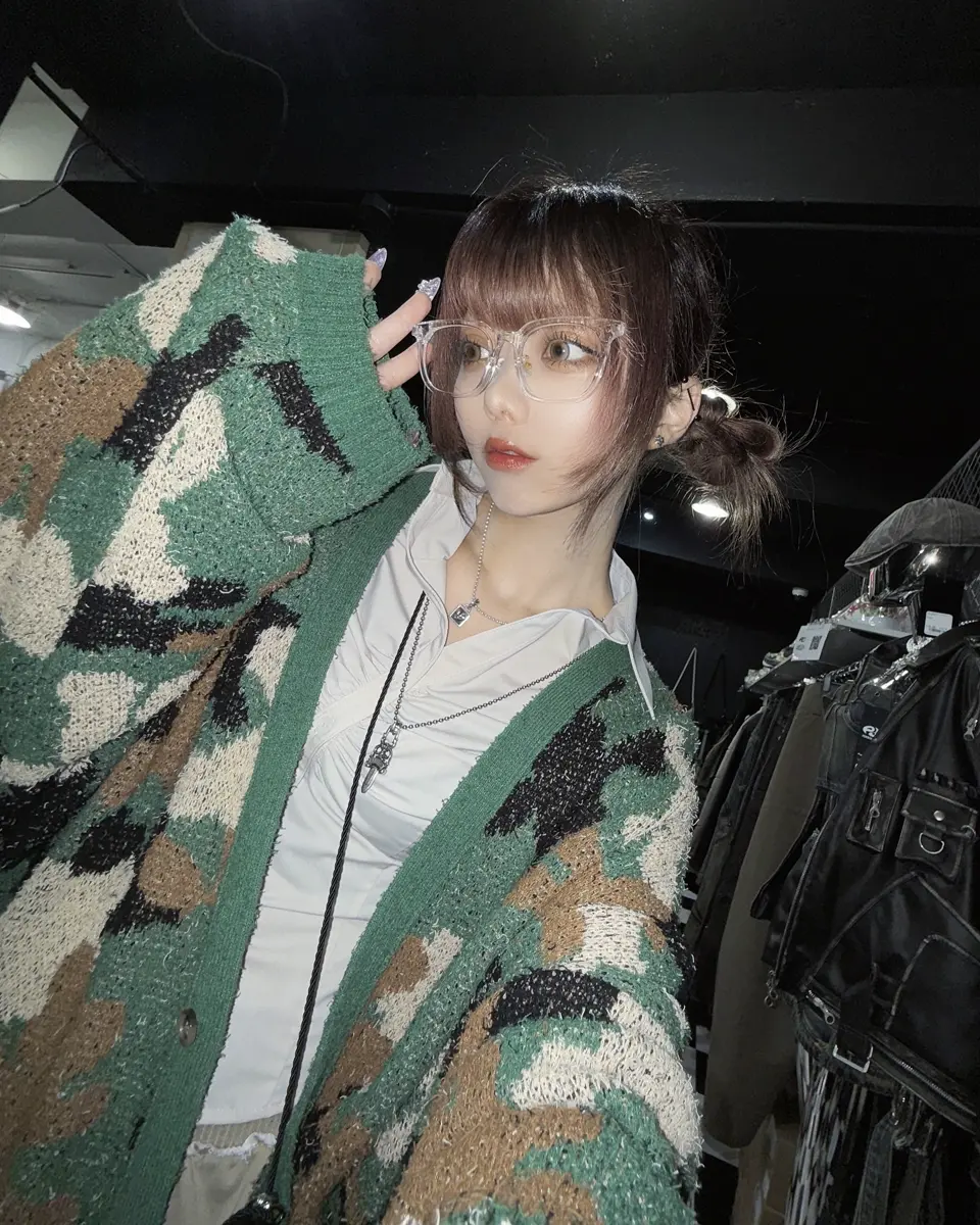 AJOBYAJO】Teddy Bear Camouflage Cardigan | OUR BRAND,AJOBYAJO