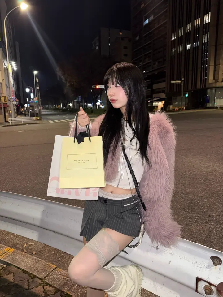 Never mind the XU】cropped fur jacket (4color) / 【ネバーマインド