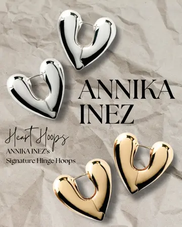 次回入荷は8月予定】ANNIKA INEZ アニカイネズ LARGE HEART HOOP