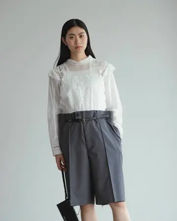 超美品！大人気！NOWOSノーウォス ホワイトレースシャツ フリンジ付き 長袖F Lace blouse-レースブラウス-nowos（ノーウォス）通販| st company