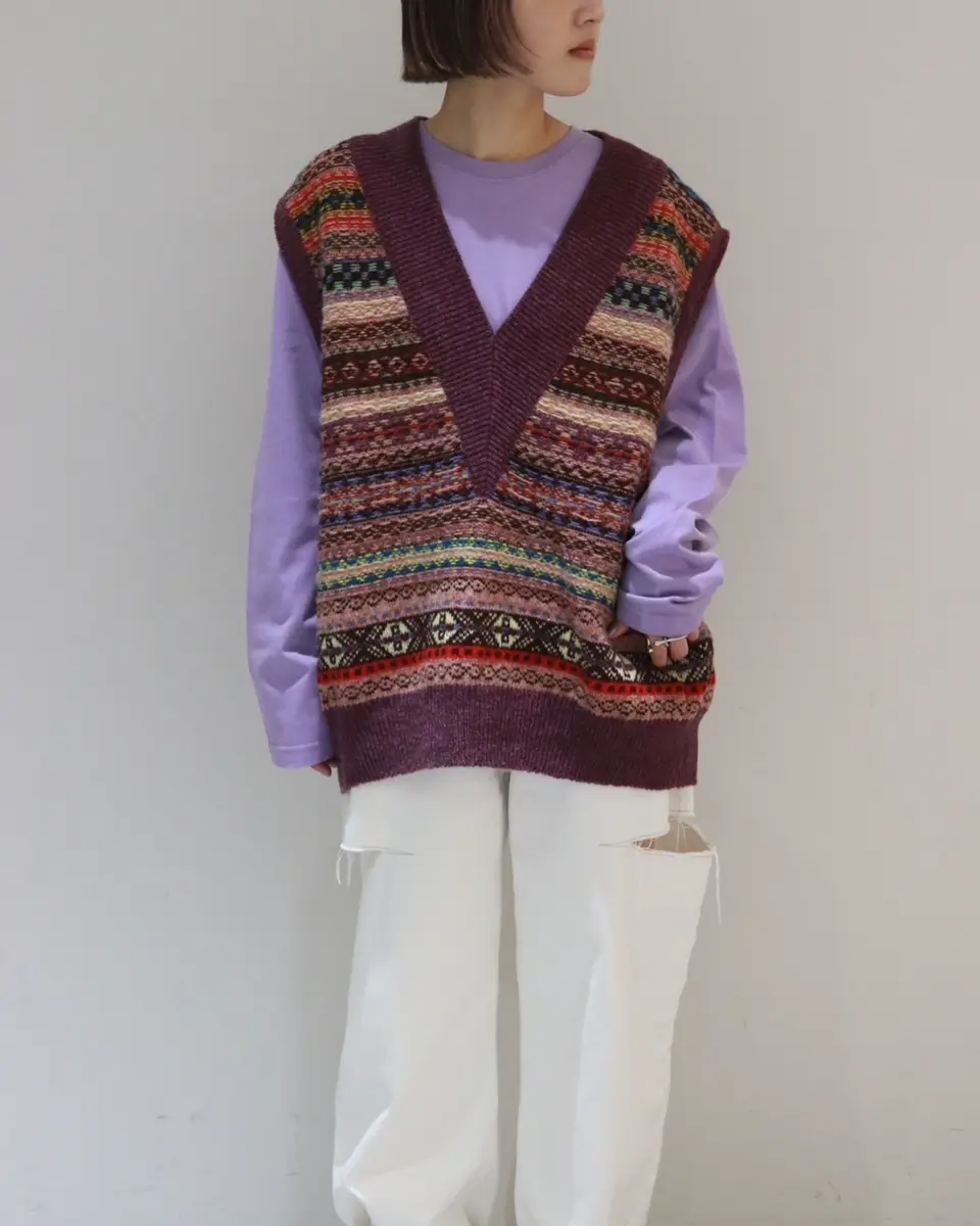 【くーたん♡(◍•ᴗ•◍)断捨離中】wool rever vest reversed stitch vest-スバースステッチベスト-Kota Gushiken