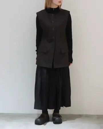 SHIRRING CULOTTE PANTS-シャーリングキュロットパンツ-AMOMENTO