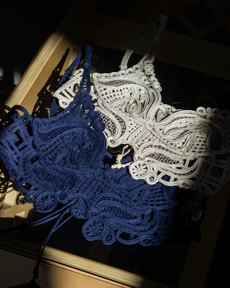 Eyelet Jersey Jacquard Top-アイレットジャージジャガード