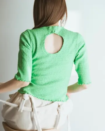 Cotton shirring camisole -コットンシャーリングキャミソール-PHEENY