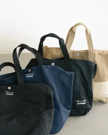 コムデギャルソン　コットン（綿）ビッグバッグ COMME des GARCONS HOMMEコットンキャンパス製品洗いトートバッグ