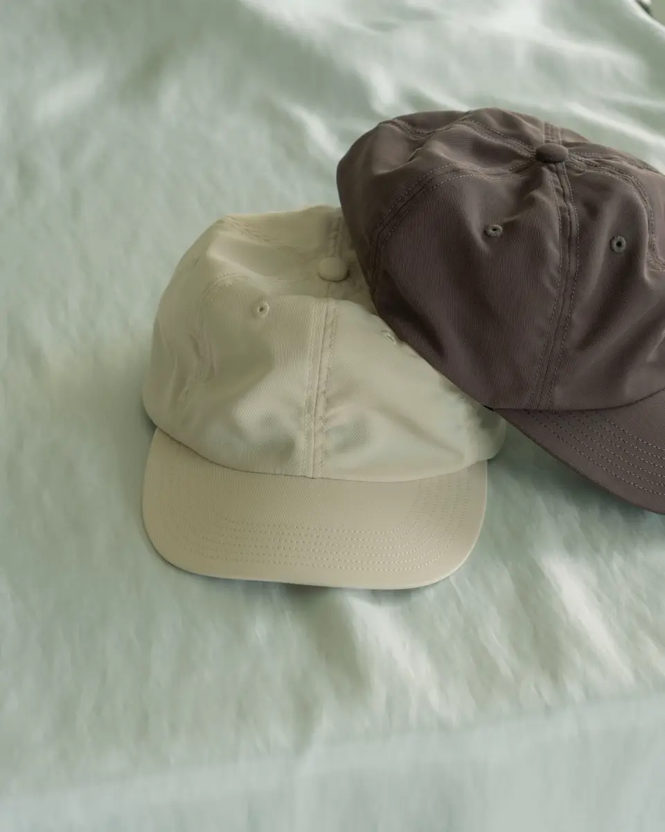 Cotton silk elastic back 6panel cap-コットンシルクイラ
