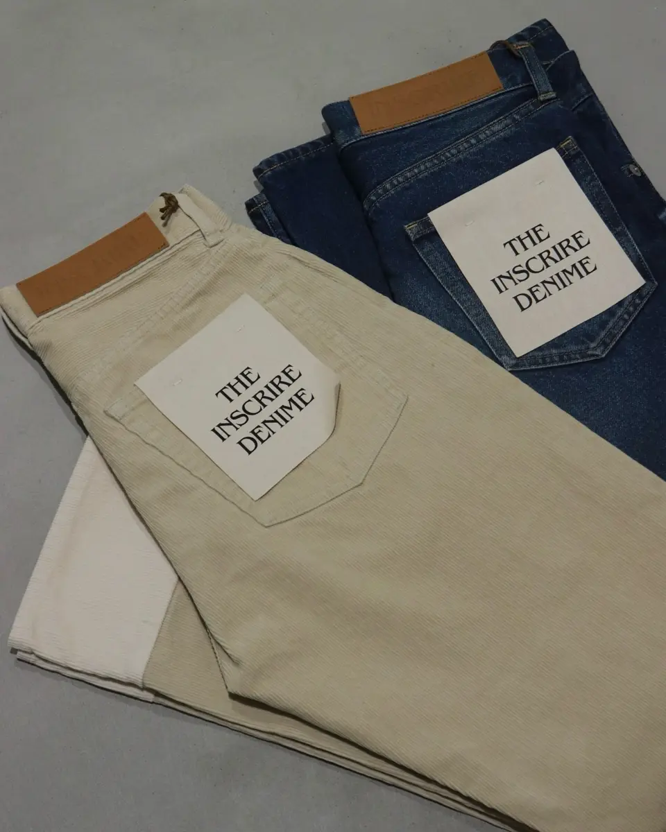 アンスクリア　コードュロイパンツ Corduroy patch straight-コーデュロイパッチストレート