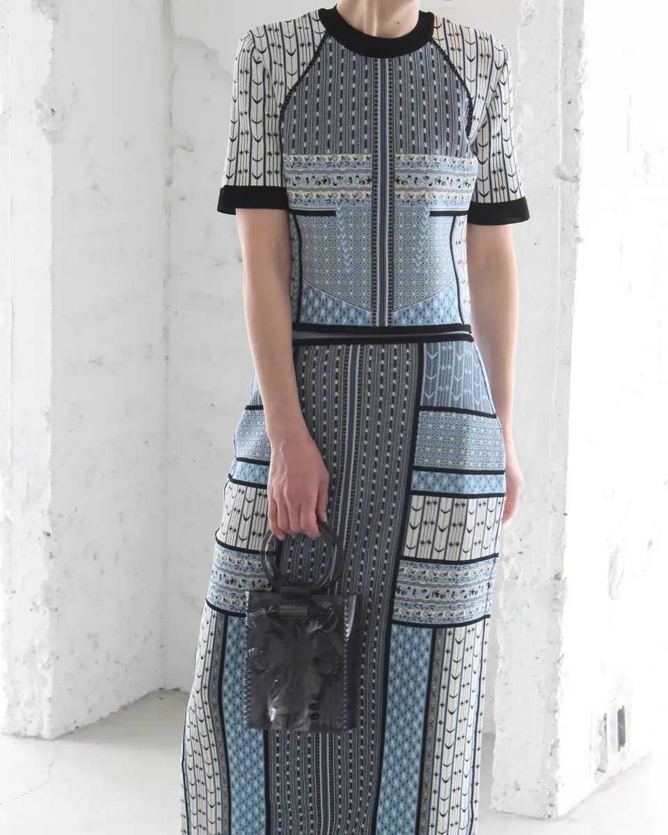 Geometric Pattern Knitted Skirt-ジオメトリックパパターン