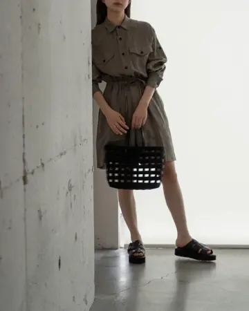 LINEN JUMPSUIT (LONG SLEEVE)-リネンジャンプスーツ（ロングスリーブ