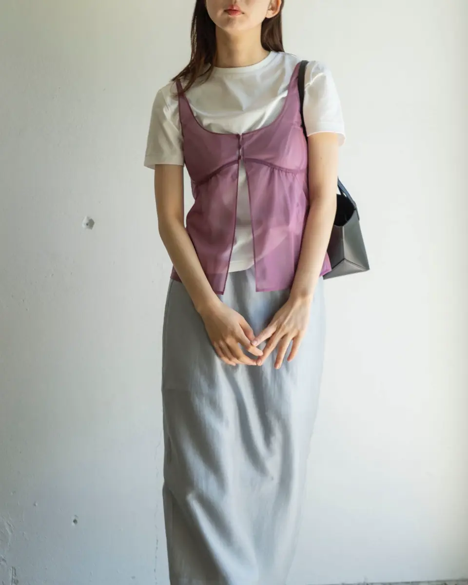 SILKY MIDI SKIRT-シルキーミディスカート-AMOMENTO（ア