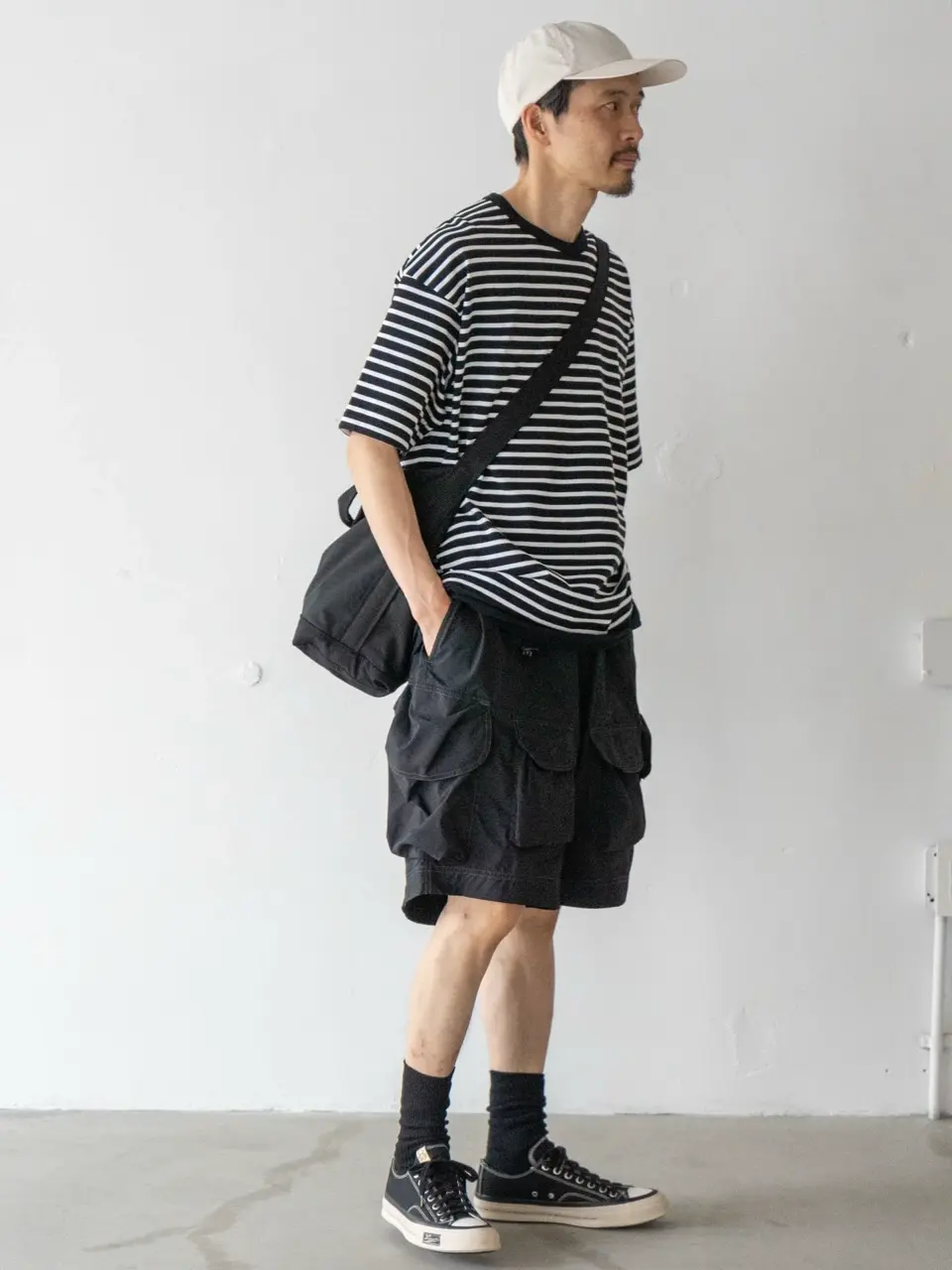 2WAY バッグ【COMME des GARCONS HOMME】 Cotton nylon lip patchwork 2WAY tote bag-コットンナイロン
