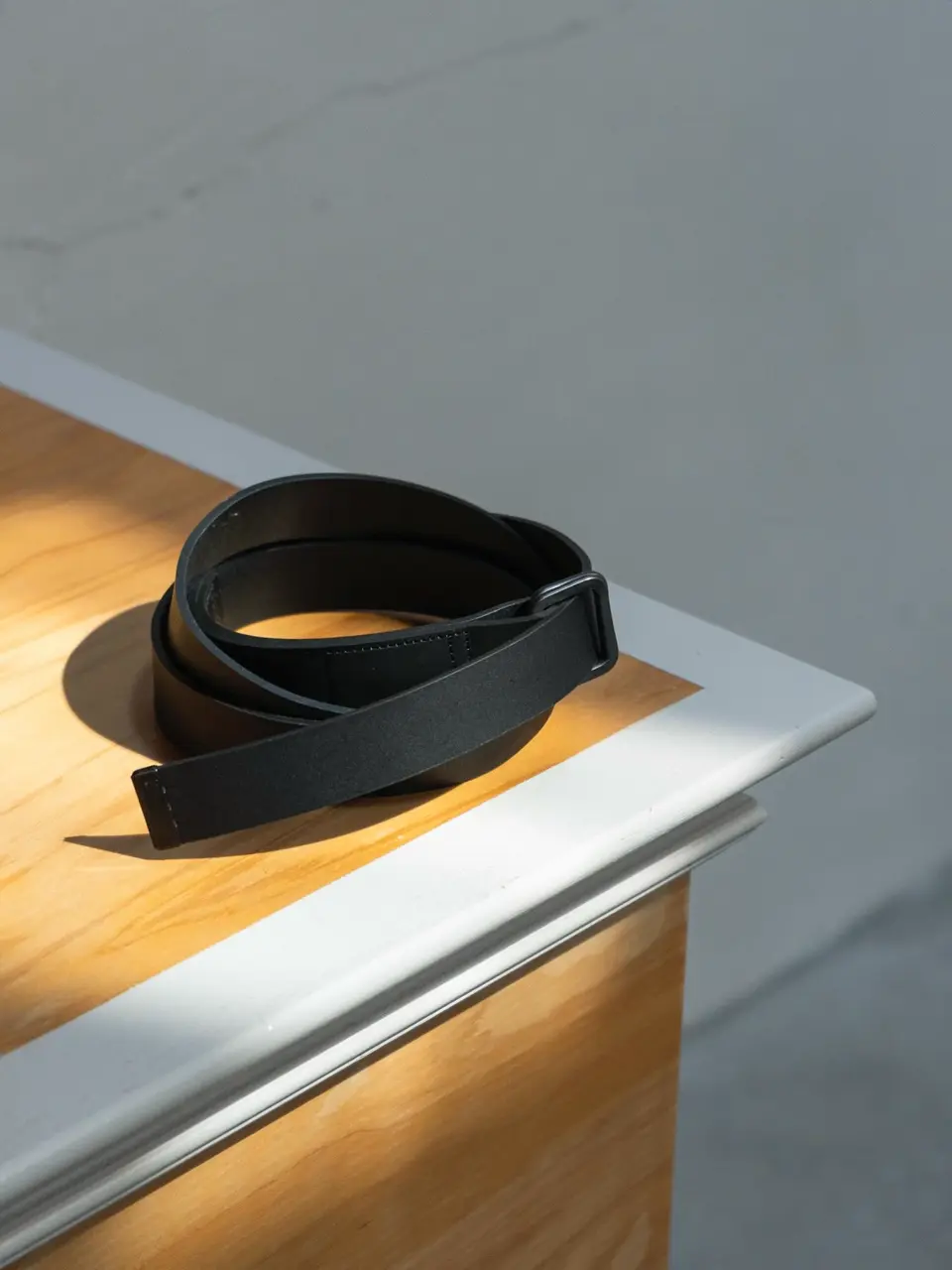 LEATHER BELT (RECTANGLE BUCKLES)-レザーベルト(レクタングル
