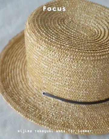 Straw braid boater hat-ストローブレードボーダーハット-KIJIMA
