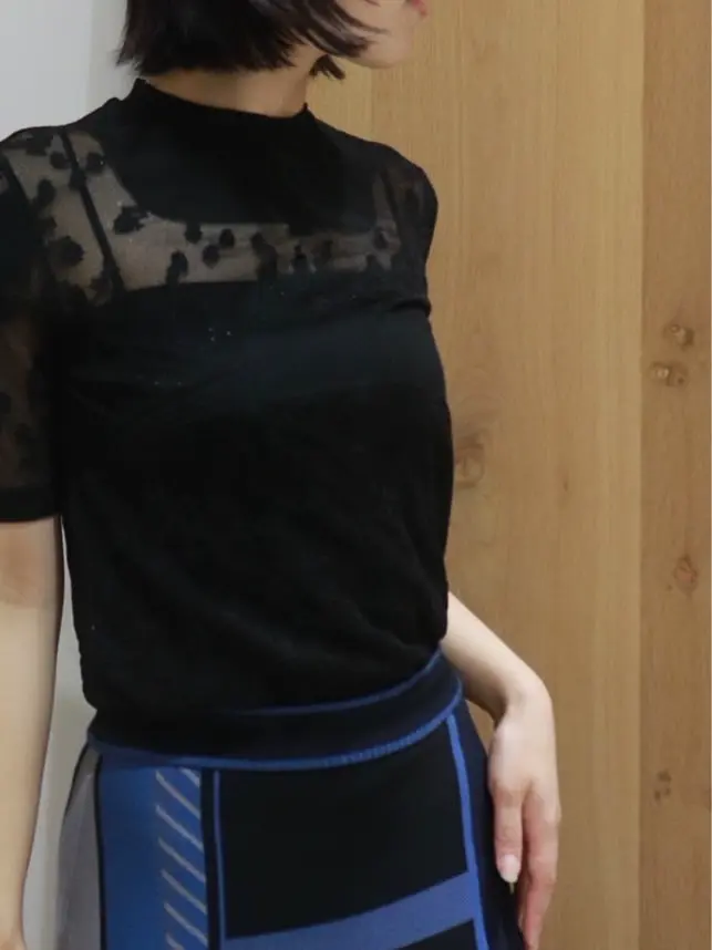 Knitted Crew Neck Top-ニットクルーネックトップ-Mame Kurogouchi