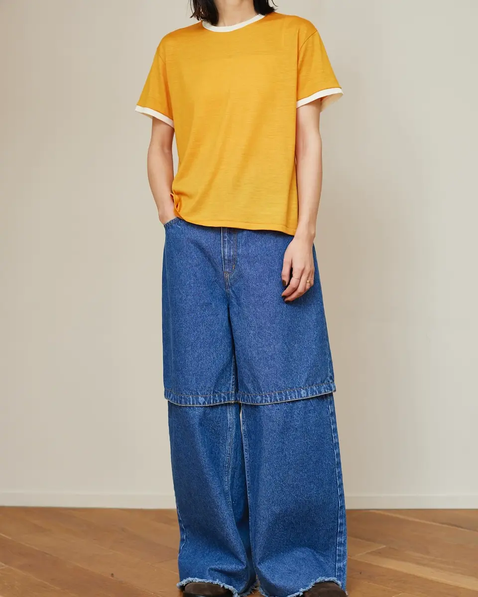 Wool jersey ringer Tee-ウールジャージーリンガーTシャツ