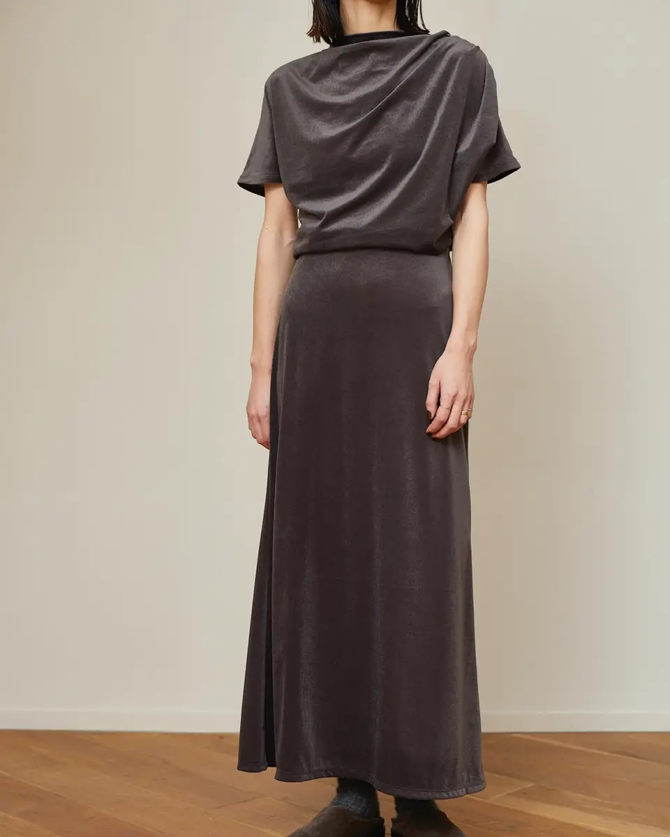 Sheer velour mermaid skirt-シアーベロアマーメイドスカート-PHEENY