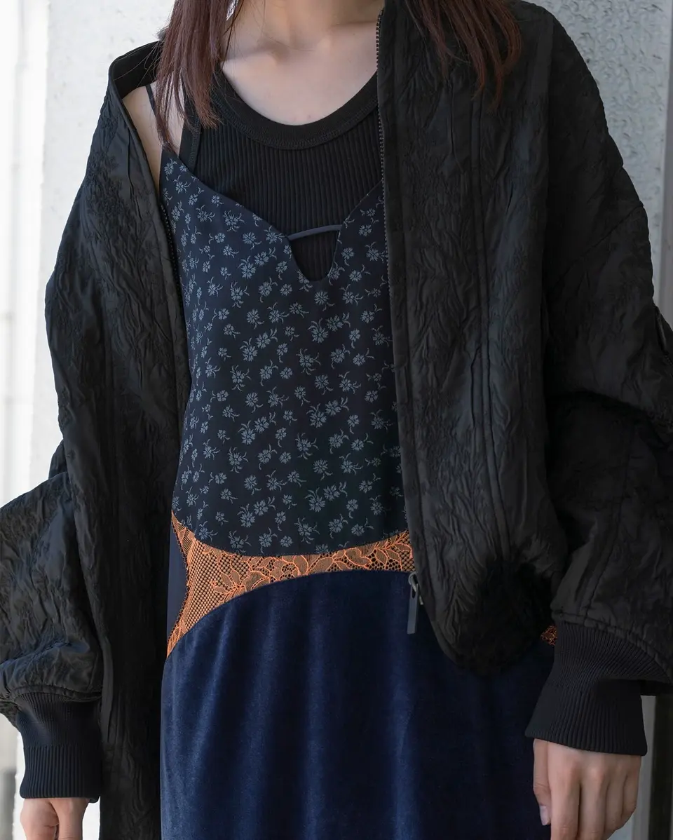 マメクロゴウチ Mame Kurogouchi シルクジャケット 小花柄 mame kurogouchi(マメクロゴウチ) 18AW double cloth flower