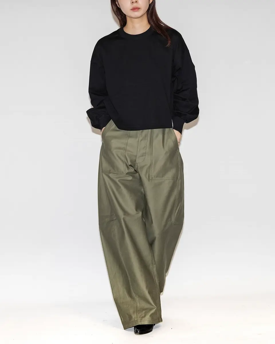 CROPPED LONG-SLV TEE BIG FIT (6.5OZ)-クロップドロング