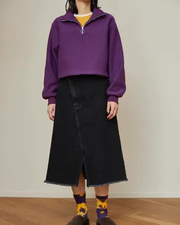 Athletic fleece half zip P/O short-アスレチックフリースハーフ