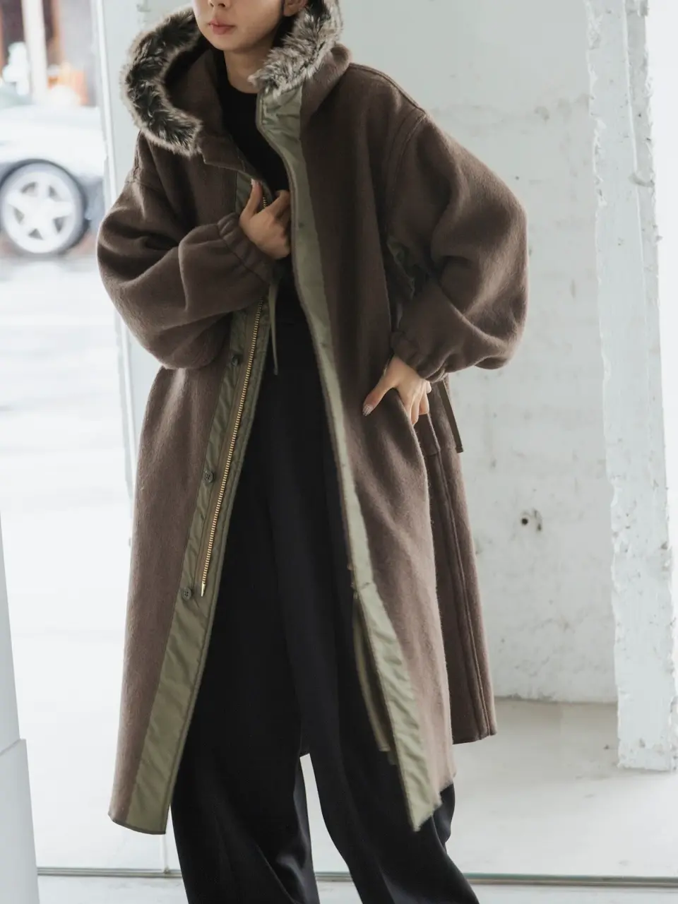 FAUX SHEARLING COAT-フェイクシアリングコート-HYKE（ハイク）通販