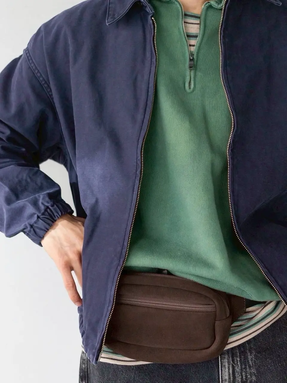 COTTON BACKSATIN ZIP UP BLOUSON-コットンバックサテンジップ