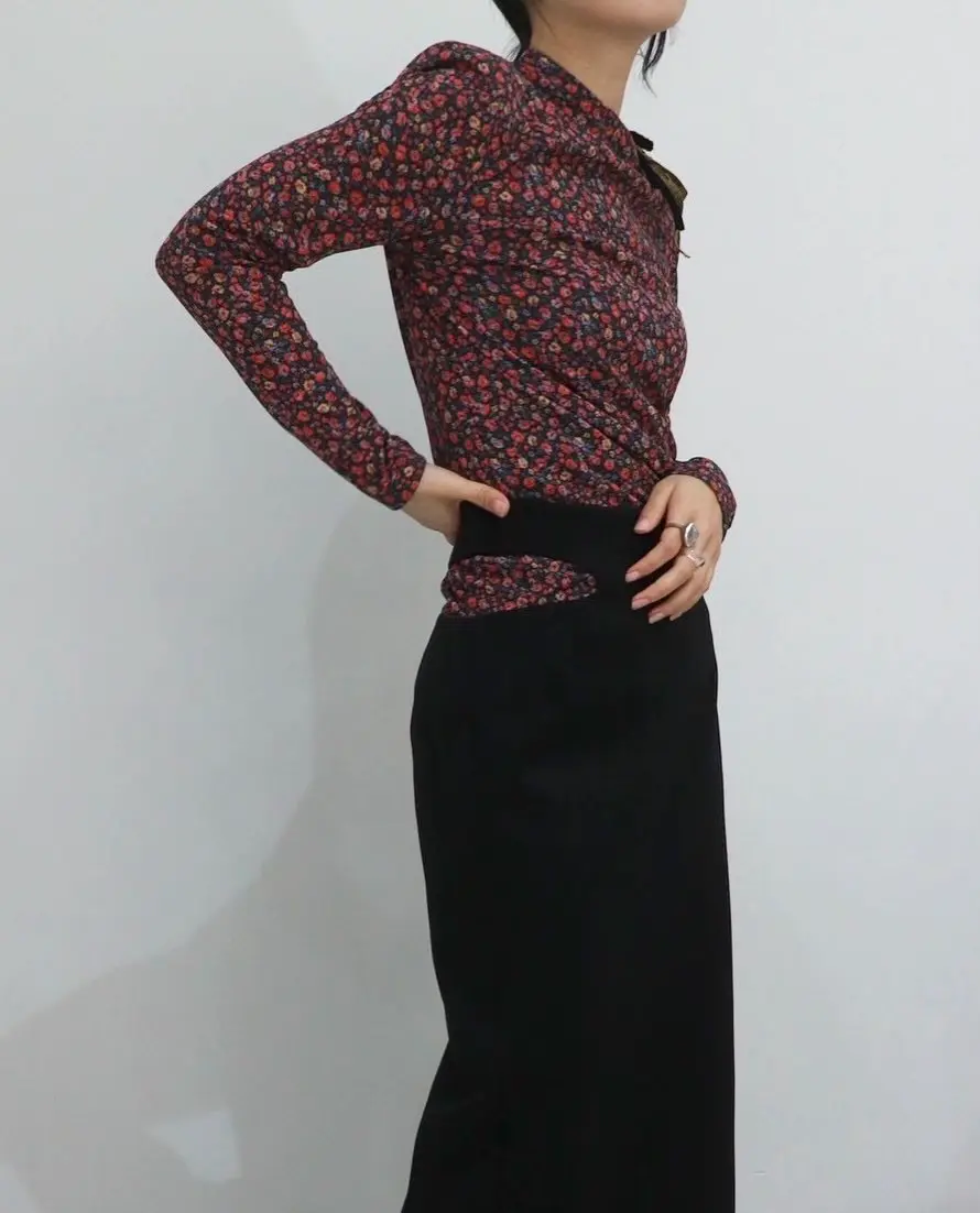 Double Jersey Aasymmetric Skirt-ダブルジャージーアシンメトリック