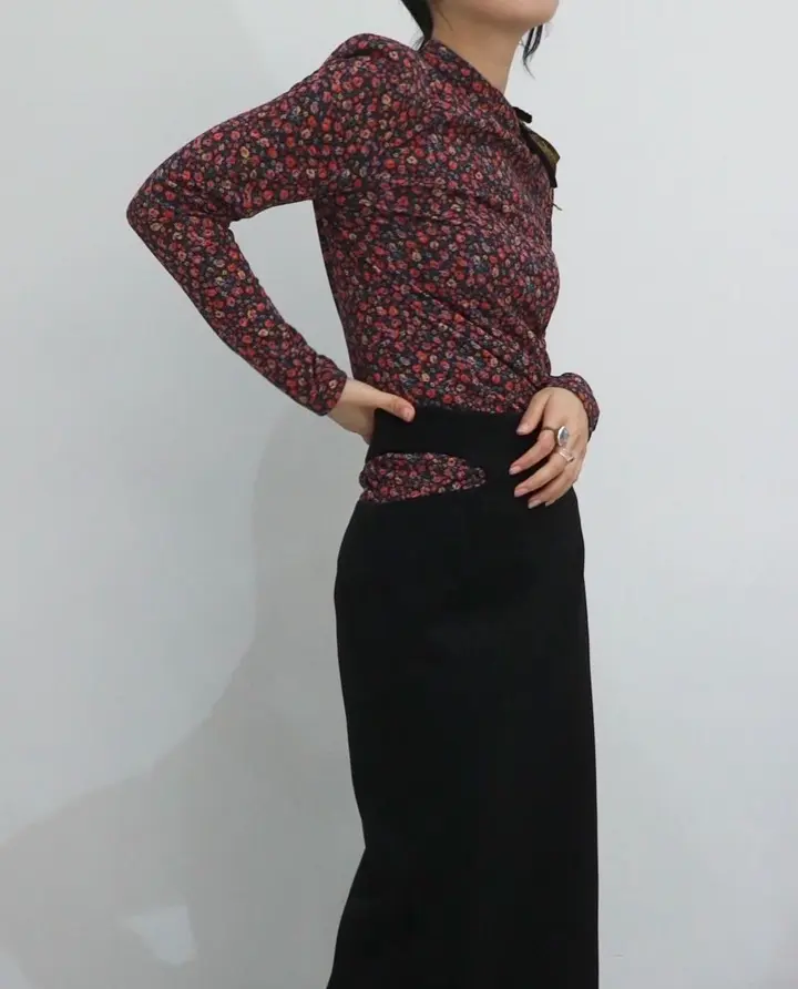 Double Jersey Aasymmetric Skirt-ダブルジャージーアシンメトリック