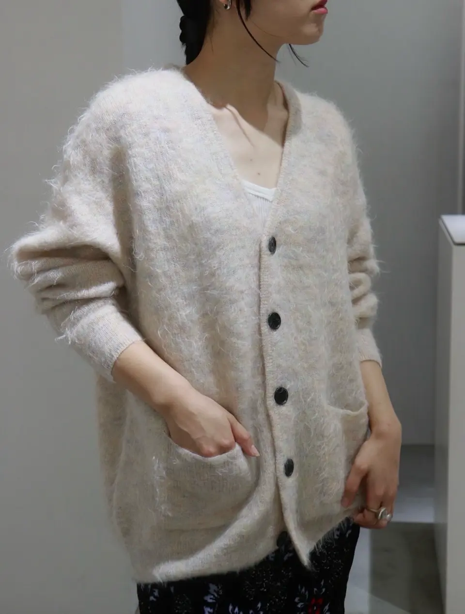 Floral Motif Chenille Knited Skirt-フローラルモチーフシェニール