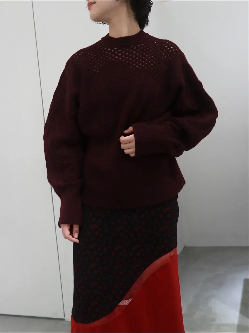 【新品・未使用】マメクロゴウチ　マルチパターンローゲージニットトップ Multi Pattern Low Gauge Knitted Top-マルチパターンローゲージ