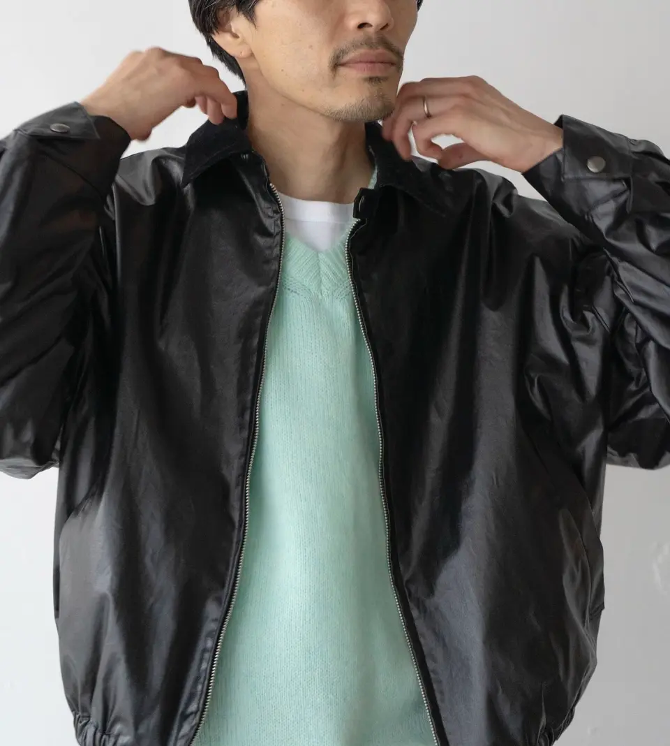 PHERE Piscium Zip-up jacket ジップアップブルゾン Piscium Zip-up jacket_black – PHERE