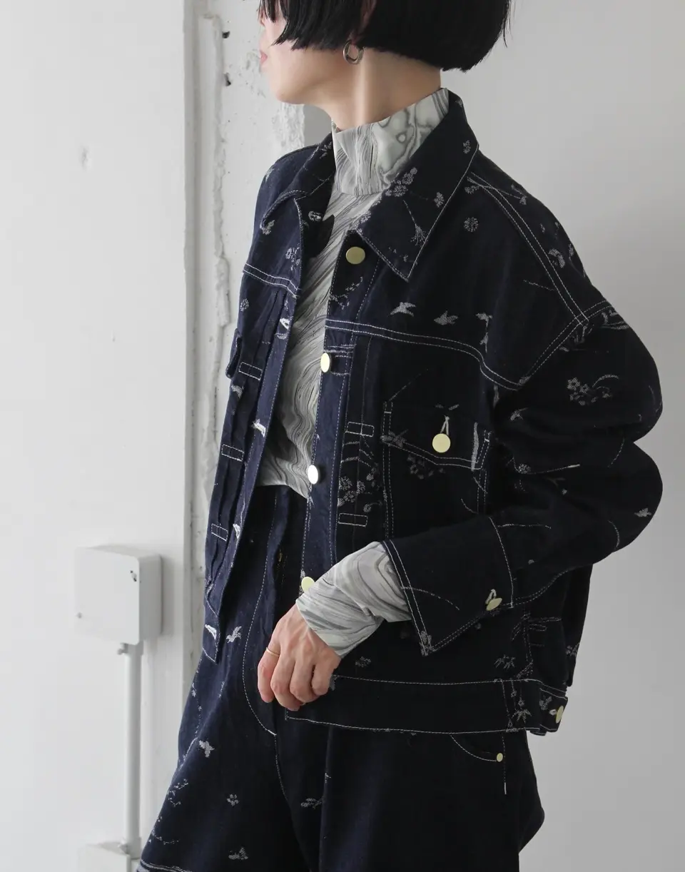 mame マーブルプリントシャツ マメクロゴウチ トップス ⭐︎タイムセール⭐︎ マメクロゴウチ】マーブルプリント ハイネック トップ (Mame