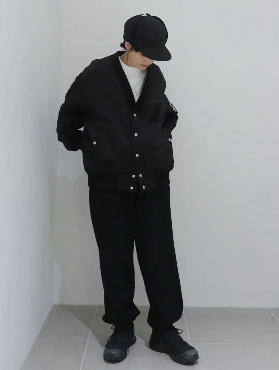 Cotton Nylon Double Twill Cardigan-コットンナイロンダブル