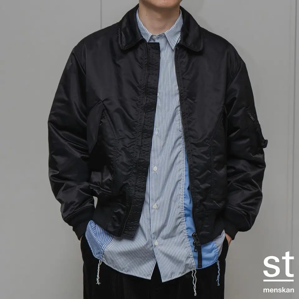 Cotton stripe × check shirt-コットンストライプチェックシャツ