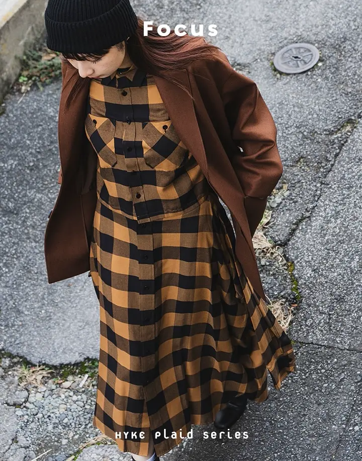 RAYON PLAID DRESS-レーヨンプレイドドレス-HYKE（ハイク）通販| st