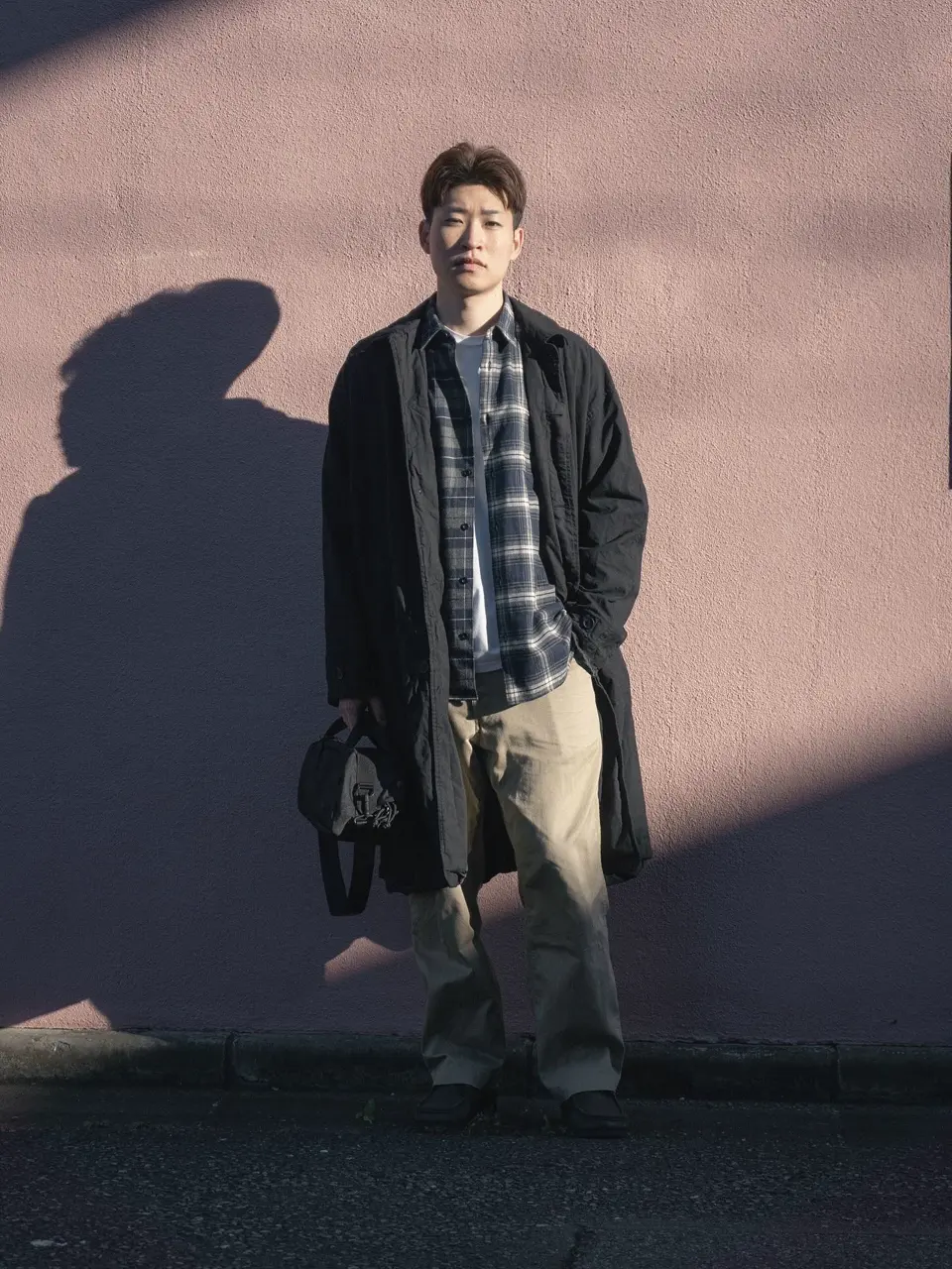 Cotton flannel check docking shirt-コットンフランネルチェック