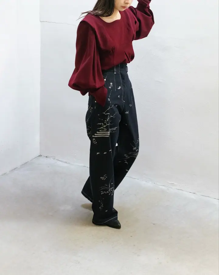 Wool Georgette Top-ウールジョーゼットトップ-Mame Kurogouchi