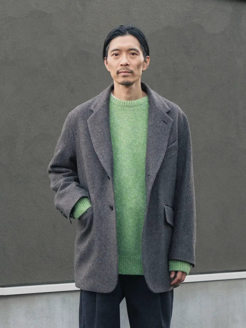 WOOL LIGHT TWEED OVER JACKET-ウールライトツイードオーバー