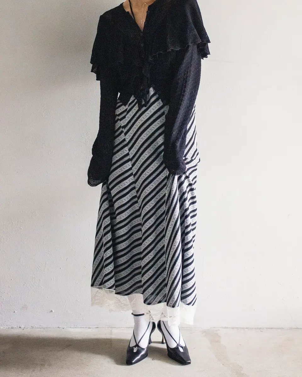 LACE-KNIT CAPE CARDIGAN-レースニットケープカーディガン-FETICO