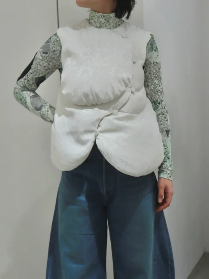 Marble Print Jersey High Neck Top-マーブルプリントジャージー