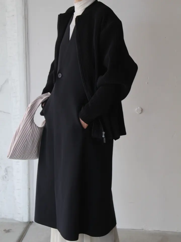 MILAN COLLARLESS LONG VEST-ミランカラーレスロングベスト-CFCL