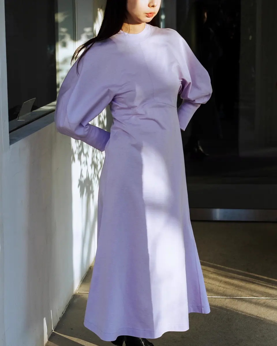 Cotton Jersey Flare Dress-コットンジャージーフレアドレス-Mame